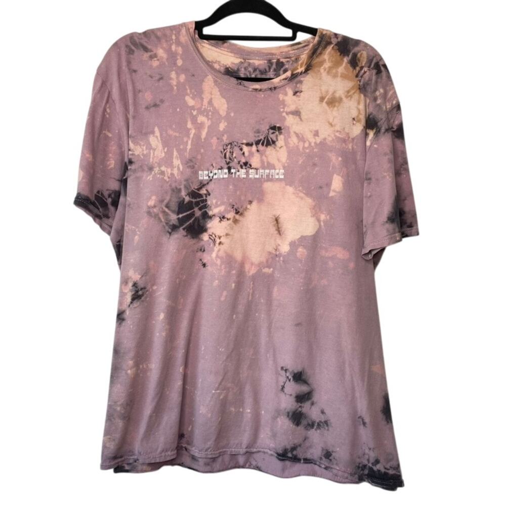 Rebels & Nomads Bleach Wash Tie Dye Beyond the Surface Graphic Tee Size Large